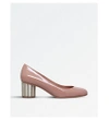 FERRAGAMO Lucca 55 patent-leather heeled courts