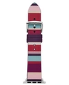 KATE SPADE KATE SPADE NEW YORK WOMEN'S MULTICOLORED STRIPED SILICONE APPLE WATCH STRAP