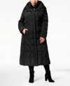 COLE HAAN SIGNATURE PLUS SIZE HOODED MAXI PUFFER COAT