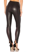 Plush Fleece Lined Liquid Legging With Contrast Zipper In Black