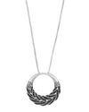 JOHN HARDY STERLING SILVER CLASSIC CHAIN BOX CHAIN PENDANT NECKLACE WITH BLACK SAPPHIRE, 32,NBS951434BLSX32