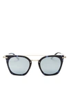 Oliver Peoples Women's Dacette Brow Bar Mirrored Square Sunglasses, 50mm In Cobalt