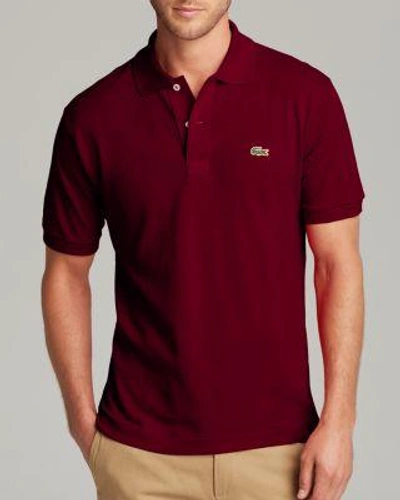 Lacoste Classic Cotton Pique Regular Fit Polo Shirt In Bordeaux