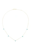 ILA DEVERE 14K GOLD TURQUOISE AND DIAMOND NECKLACE,INK101TQ 14Y
