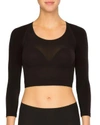 Spanx Arm Tights Solid Layering Crop Top In Very Black