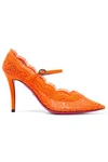 GUCCI Virginia crystal-embellished corded lace Mary Jane pumps