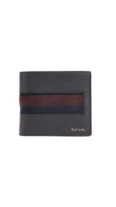 Paul Smith City Webbing Bi-fold Leather Wallet In Black