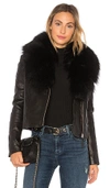 MACKAGE Yoana Leather Jacket With Fur Trim,YOANA SP