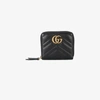 Gucci Black Mini Gg Marmont 2.0 Zip Around Wallet