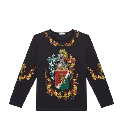 Dolce & Gabbana Coat Of Arms Printed T-shirt In Multi