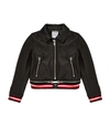 GIVENCHY Stripe Trimmed Leather Jacket,P000000000005648847