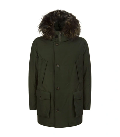 Woolrich Arctic Fur-trimmed Parka In Green