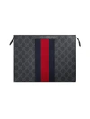Gucci Gg Supreme Web Cosmetic Case In Black