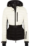 MONCLER BRUCHE BELTED TWO-TONE QUILTED SKI JACKET