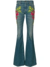GUCCI GUCCI EMBELLISHED FLARED JEANS - BLUE,456955XR82312458082