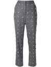 MSGM MSGM EMBELLISHED PINSTRIPE SUIT TROUSERS - GREY,2342MDP111X17480312434749