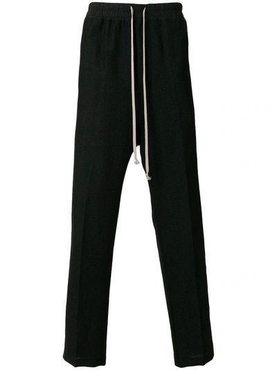 Rick Owens Drop-crotch Drawstring Trousers In Black