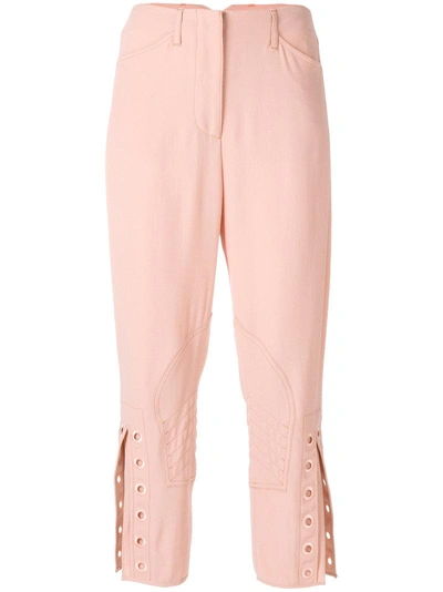 Fendi Eyelet Detail Cropped Trousers In Pink