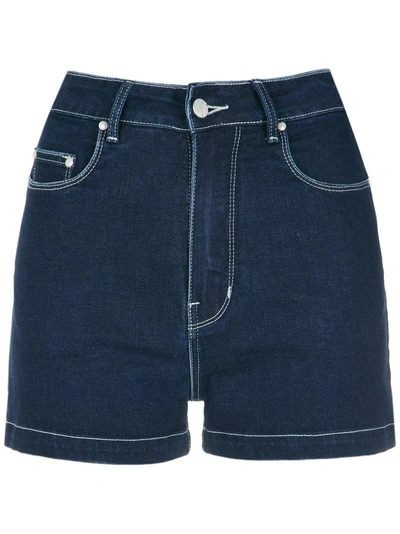 Amapô High Waisted Denim Shorts In Blue