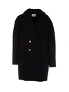 Carven Oversized Double Breasted Coat In Black
