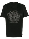 VERSACE VERSACE EMBROIDERED MEDUSA T-SHIRT - BLACK,A77263A22261412307647