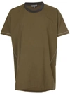 LANVIN curved hem contrast seam T-shirt,RMJE0015H1712381056