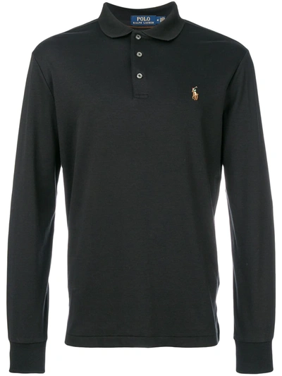 Polo Ralph Lauren Custom Slim Fit Polo Shirt In Black