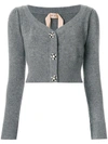 N°21 CROPPED EMBELLISHED BUTTON CARDIGAN,N2SA044708112448051