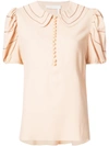 CHLOÉ puff sleeved peter pan blouse,17HHT6717H10312446061