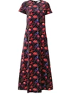La Doublej Velvet Pavone Nero Swing Dress In Blue