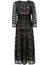 RED VALENTINO RED VALENTINO SHEER EMBROIDERED TULLE DRESS - BLACK,NR0VA07C3A012457315
