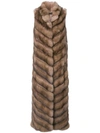 MANZONI 24 sleeveless furry detail coat,17M197Z12458113