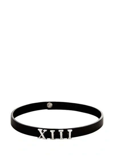 Lynn Ban Xiii' Sterling Silver Stud Leather Choker In Black