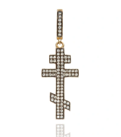 Annoushka Touch Wood 18ct Yellow Gold And Diamond Cross Charm