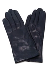 MAISON FABRE NAVY FLOODS LEATHER GLOVES,F100S