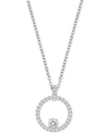 Swarovski Pave Circle Crystal Pendant Necklace In Silver