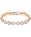 Swarovski Crystal Halo Link Bracelet In Rose Gold
