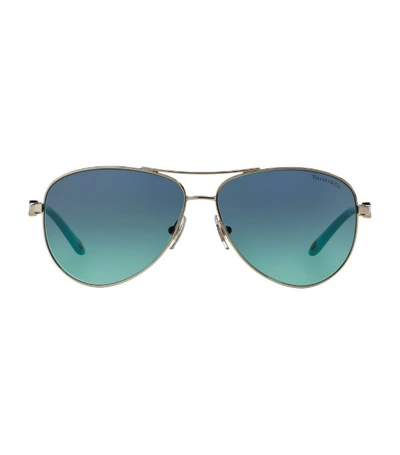 Tiffany & Co 0tf3049b Aviator Sunglasses In Blue