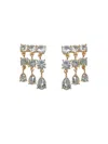 9design Women's Gold Triple Row Crystal Drop Statement Earring