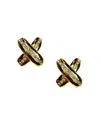 9design Women's Gold X Statement Stud Earring With Crystal Accents
