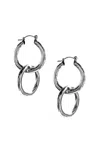 9design Women's Silver Double Hoop Earring