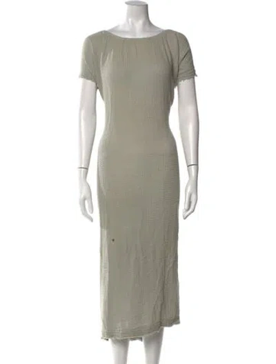 Pre-owned 9seed Bateau Neckline Long Dress In Green