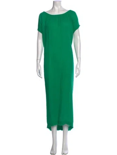 Pre-owned 9seed Bateau Neckline Long Dress In Green