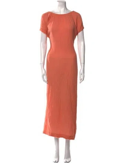 Pre-owned 9seed Bateau Neckline Long Dress In Orange