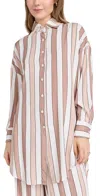 9seed Captiva Button Down Shirt Coffee Stripes In Coffee Stripes