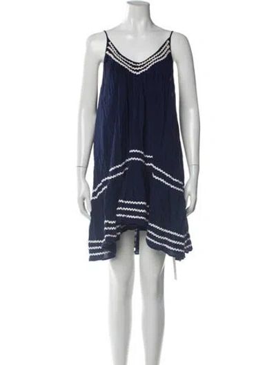 Pre-owned 9seed Colorblock Pattern Mini Dress In Blue