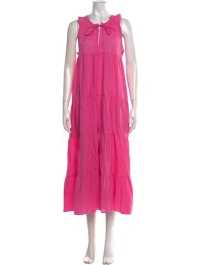 Pre-owned 9seed Crew Neck Long Dress In Pink