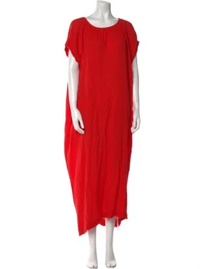 Pre-owned 9seed Crew Neck Long Dress In Red
