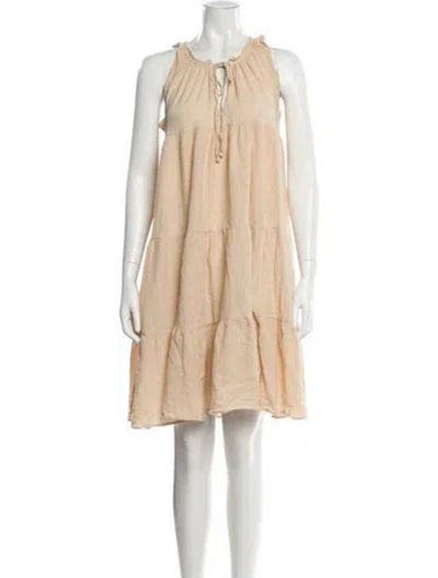 Pre-owned 9seed Crew Neck Mini Dress In Neutral