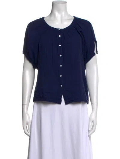 Pre-owned 9seed Crew Neck Short Sleeve Top In Blue